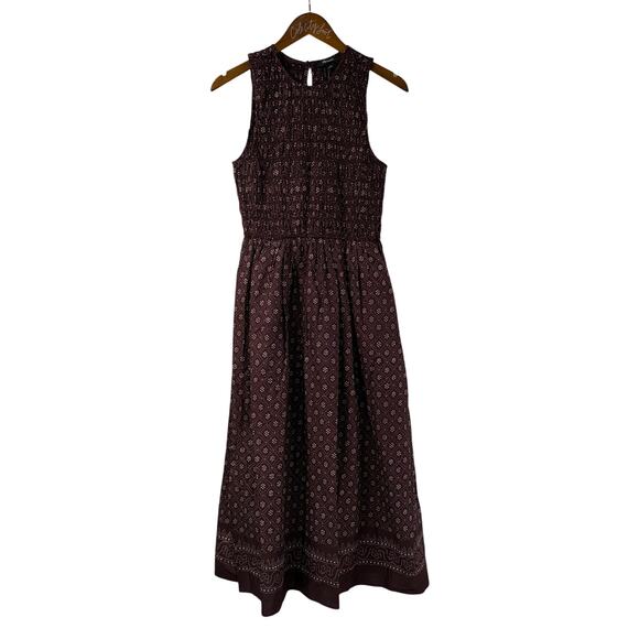 Madewell Dresses & Skirts - Madewell Melody Midi Dress Small Smocked Daisy Print Plum NV483